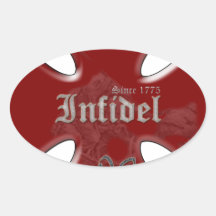 InfidelCross Oval Stickers