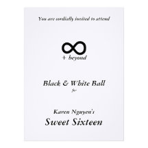 Infinity + Beyond Sweet Sixteen Invitation