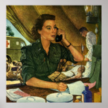 Infirmière médicale patriote et militaire vintage  affiches