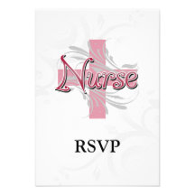 Infirmière rose de croix/remous faire-parts