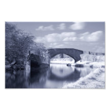 Infrared Photograph Narrowboat on Canal Print