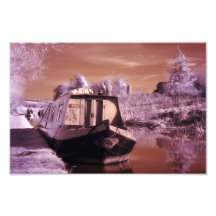 Infrared Photograph of a Narrowboat, Print