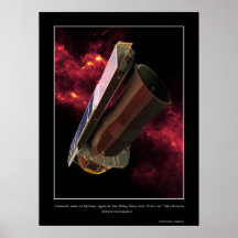 Infrared view of Spitzer against the Milky Way Poster