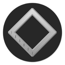 Ingwaz Rune grey Round Sticker