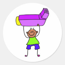 Inhaler Kid Round Sticker