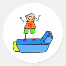 Inhaler Kid Round Sticker