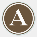 Initial A monogram circle letter seal party favour Round Sticker