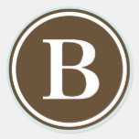 Initial B monogram circle letter seal party favour Round Stickers