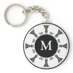 Initial Letter Monogram Key chain : : Black