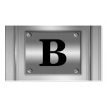 Initial Letter Silver Metal Business Cards
