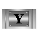 Initial Letter Silver Metal Business Cards