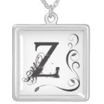 Initial Monogram Flourish Necklace