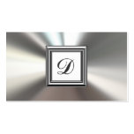 Initial Monogram Silver Metal Business Cards