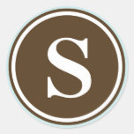 Initial S monogram circle letter seal party favour Round Sticker