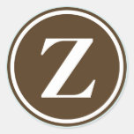 Initial Z monogram circle letter seal party favour Sticker