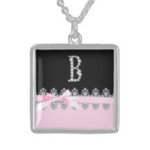Initiale de Delilah de diamant : B Collier Personnalisé