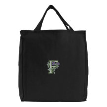 Initiale F de monogramme de fleur Sac