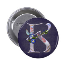 Initiale précieuse K de papillon Badges