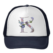 Initiale précieuse K de papillon Casquettes