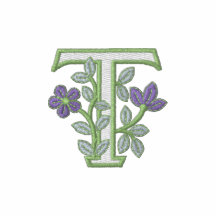 Initiale T de monogramme de fleur