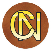 initiales  C et N en or Autocollant