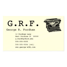 Initials and Typewriter Business Cards