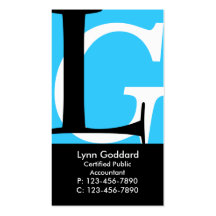 Initials Business Card/ Blue