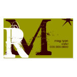 Initials Green regular Business Card
