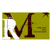 Initials Green regular Business Card