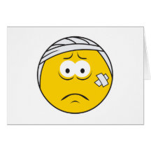 Injured Boo boo Smiley Face Greeting Card