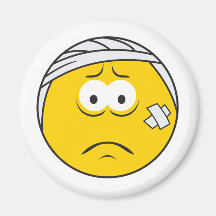 Injured Boo boo Smiley Face Magnets