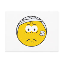Injured Boo boo Smiley Face Postcard