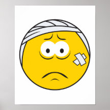 Injured Boo boo Smiley Face Print