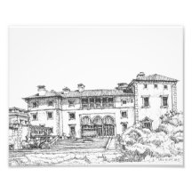 Ink drawing Vizcaya Art Photo