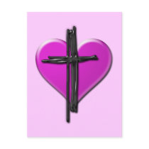 Ink Heart & Cross Postcard