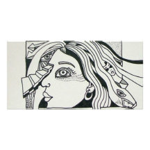 Ink Woman 4 by Piliero Picture Card