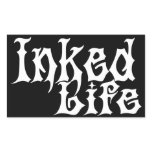 Inked Life Black n White Rectangle Sticker