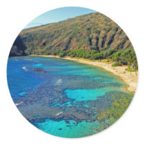 Inland, Hanauma Bay 4, Honolulu, Oahu Round Stickers