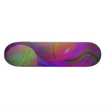 Inner Flow V Abstract Fractal Violet Indigo Galaxy Skateboard