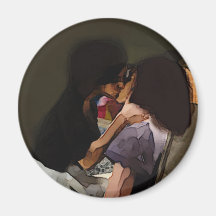 Innocence Kiss Refrigerator Magnet