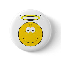 Innocent Angel  Smiley Face Pinback Button