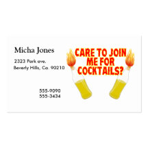 Inquiétez-vous pour me joindre pour des cocktails  cartes de visite professionnelles