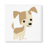 Inquisitive little dog cartoon magnet
