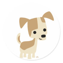 Inquisitive little dog cartoon sticker