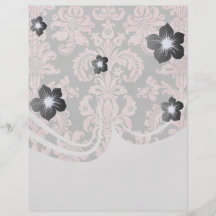 inricate vintage pink damask on deep grey custom flyer