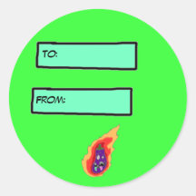 Insane Flaming Eggplant Gift Sticker