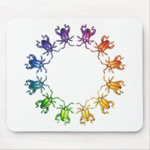 "Insect Colour Wheel" Sagra femorata Bug Watercolo Mouse Pad