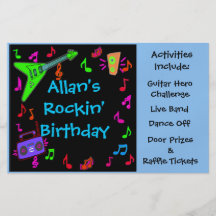 Insecte de fête d'anniversaire de Rockin Prospectus En Couleur