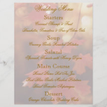 Insecte de menu de mariage de feuille d'automne d' prospectus