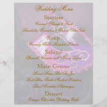 Insecte rose de menu de mariage de boule de mascar prospectus